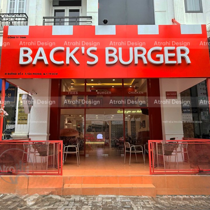 Thiết kế nhà hàng burger Back’s Burger – Không gian Âu Mỹ hiện đại giữa lòng Quận 7 21