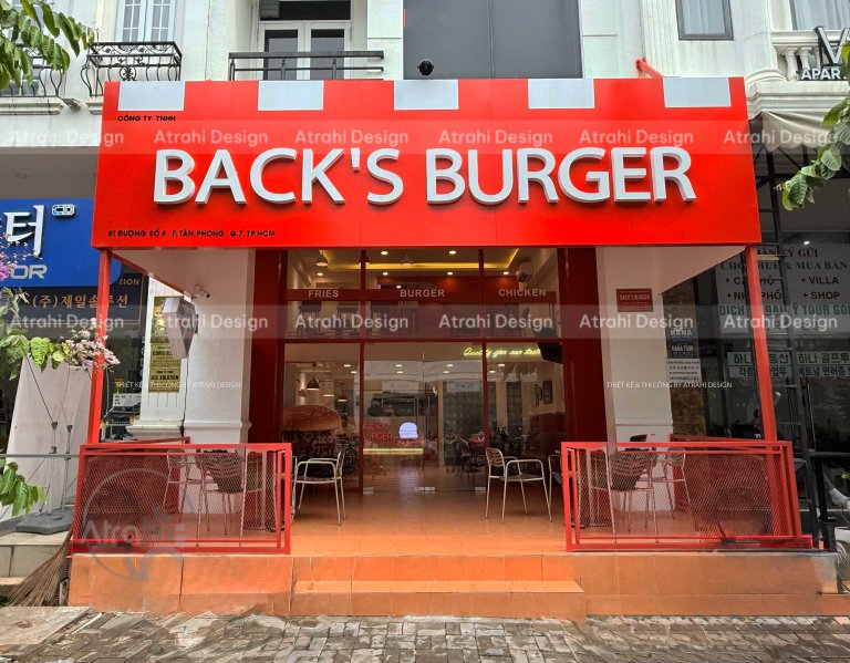 Thiết kế nhà hàng burger Back’s Burger – Không gian Âu Mỹ hiện đại giữa lòng Quận 7 5