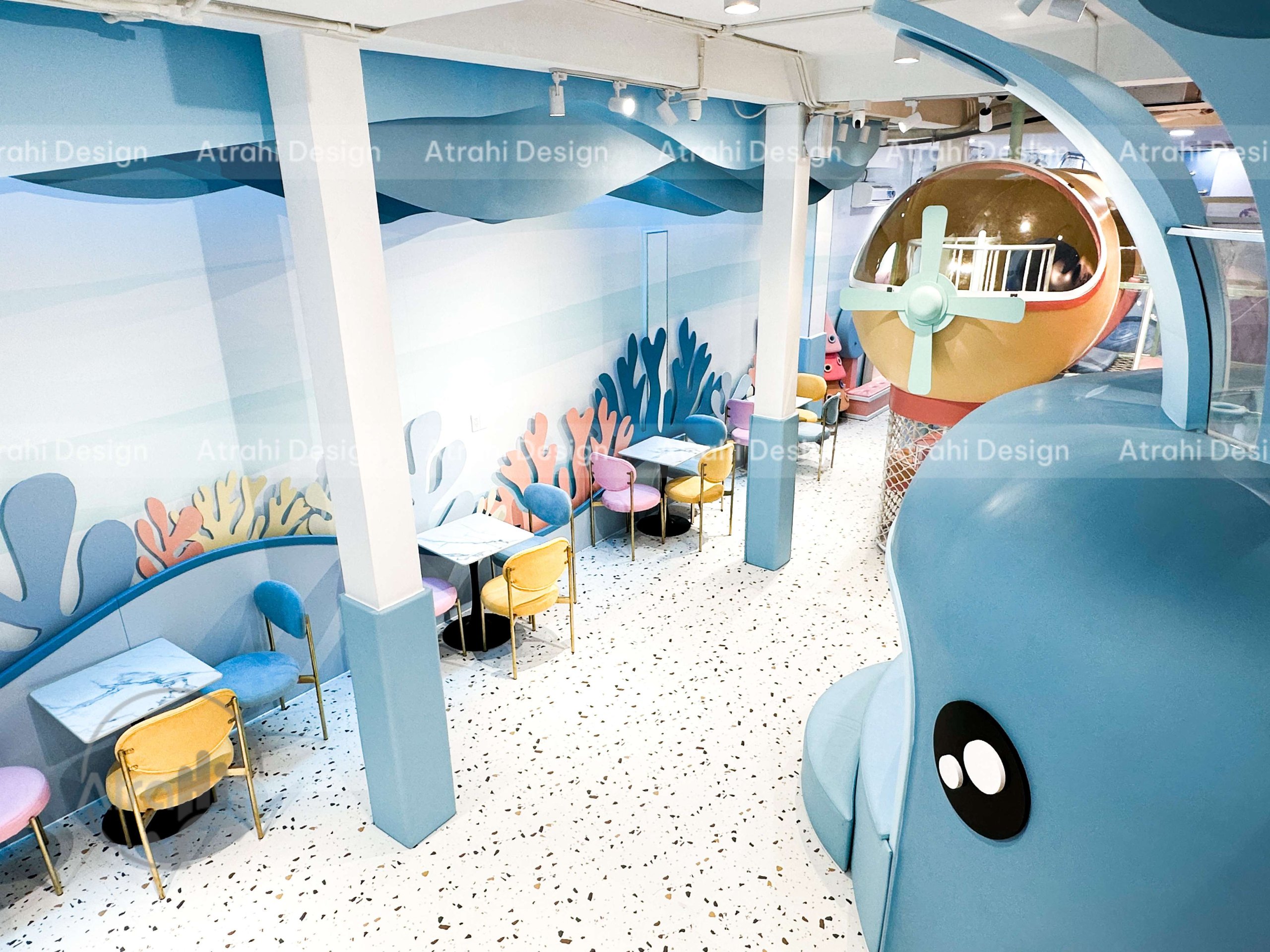 Thiết kế kids cafe trọn gói TiGold Kids Cafe – Không gian đại dương sáng tạo tại Gò Vấp
