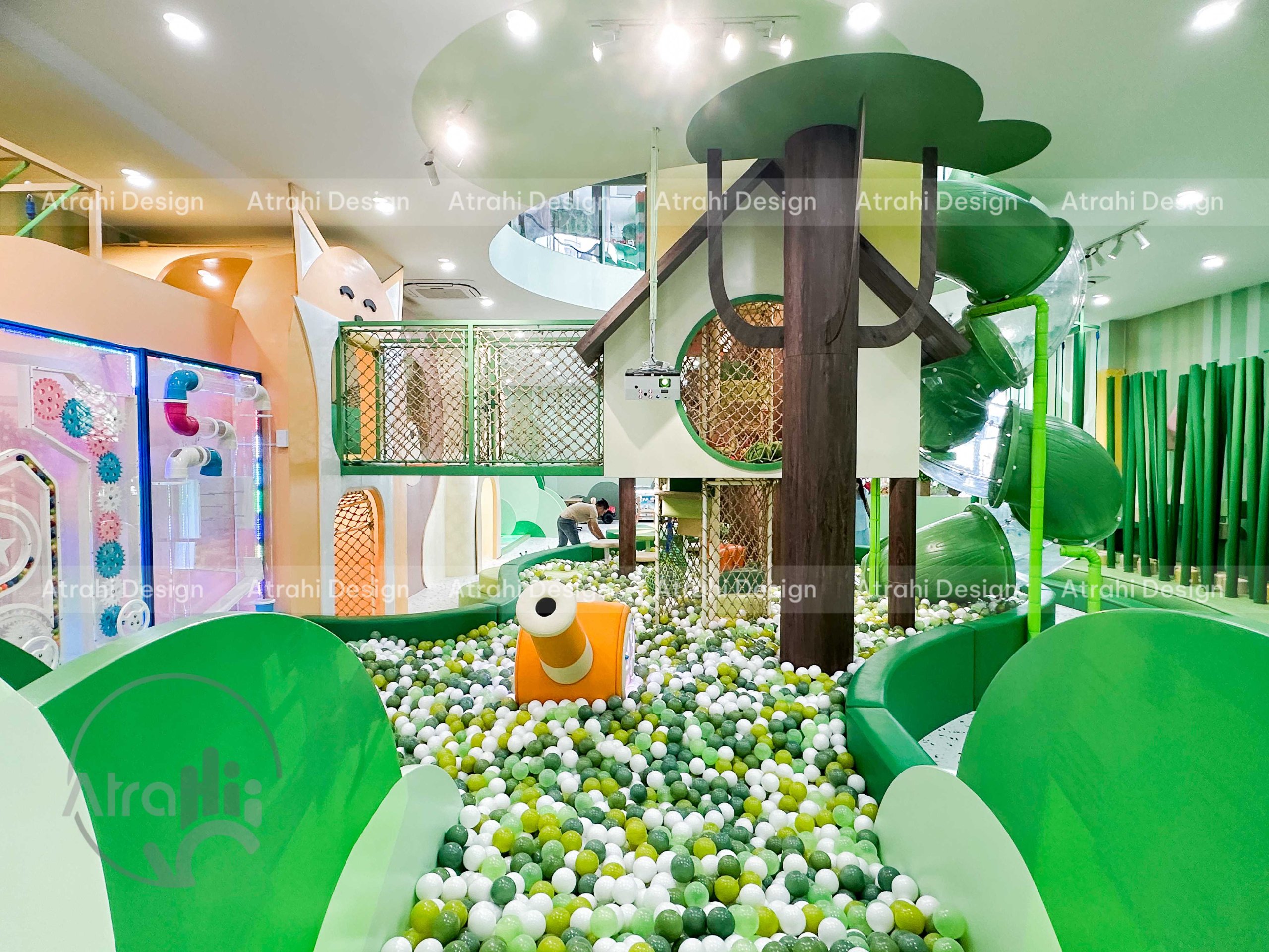 Thiết Kế Thi Công Khu vui chơi Happy Forest kidsplay cafe | Mô Hình Khu vui chơi kết hợp cafe