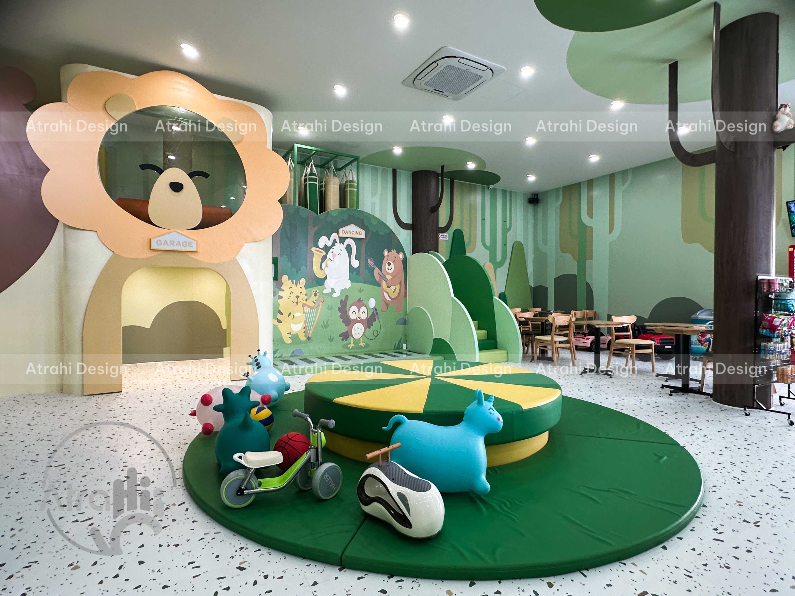Thiết Kế Thi Công Khu vui chơi Happy Forest kidsplay cafe | Mô Hình Khu vui chơi kết hợp cafe