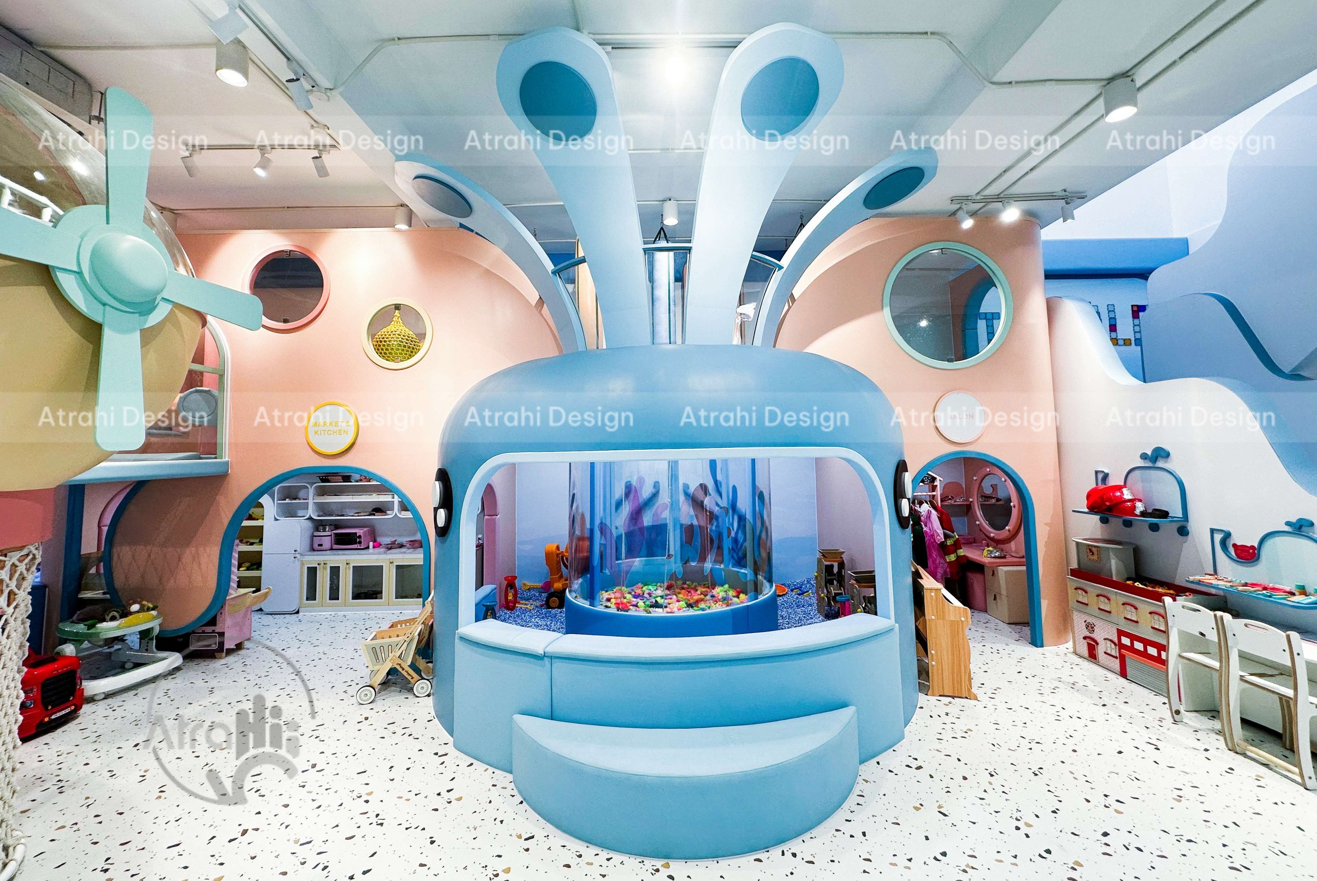 Thiết kế kids cafe trọn gói TiGold Kids Cafe – Không gian đại dương sáng tạo tại Gò Vấp