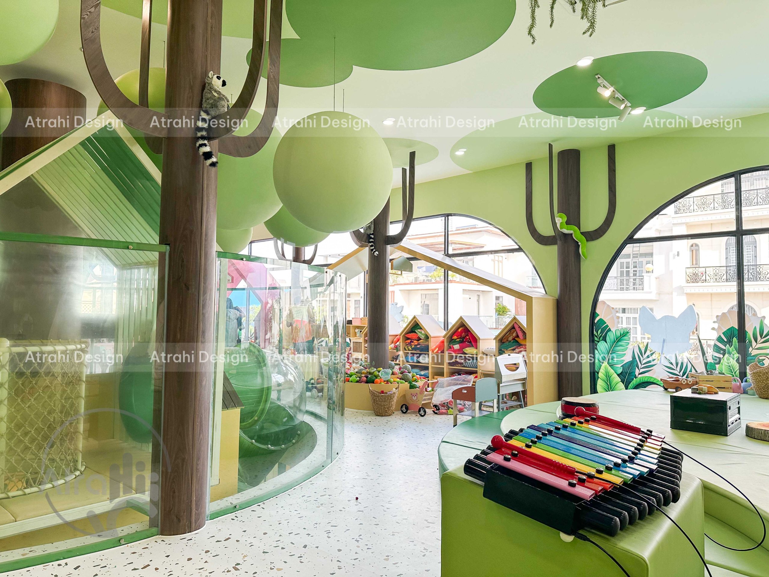 Thiết Kế Thi Công Khu vui chơi Happy Forest kidsplay cafe | Mô Hình Khu vui chơi kết hợp cafe