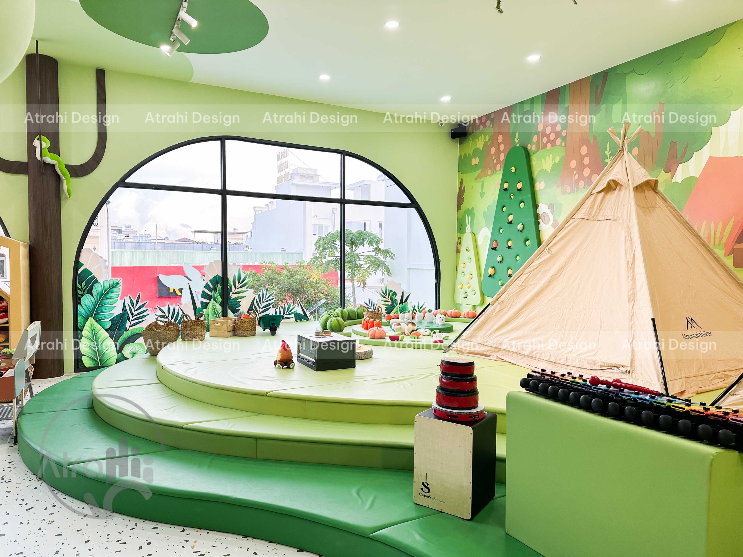 Thiết Kế Thi Công Khu vui chơi Happy Forest kidsplay cafe | Mô Hình Khu vui chơi kết hợp cafe