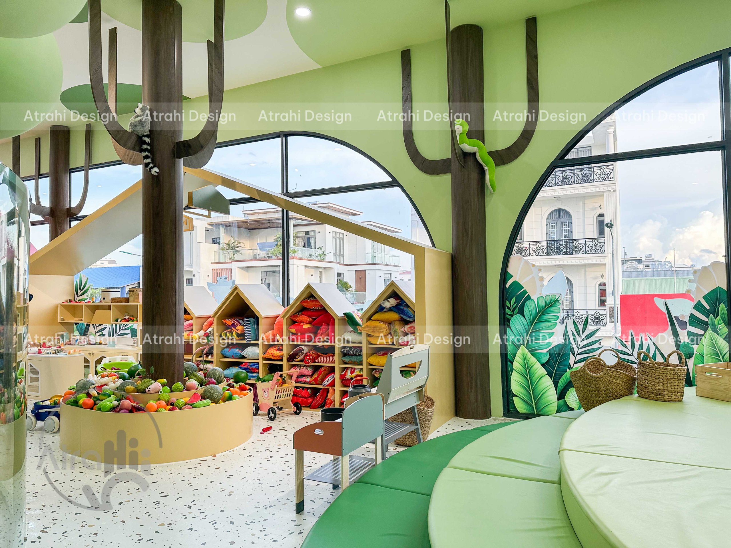 Thiết Kế Thi Công Khu vui chơi Happy Forest kidsplay cafe | Mô Hình Khu vui chơi kết hợp cafe