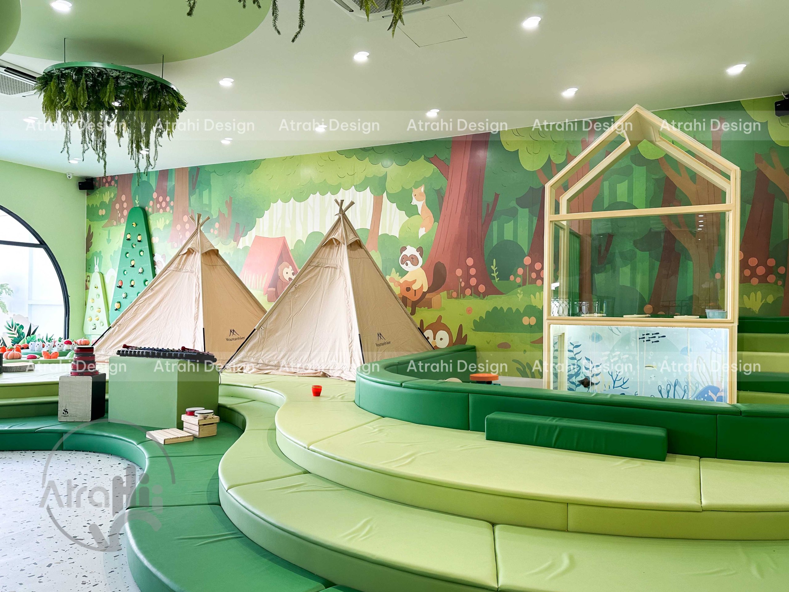 Thiết Kế Thi Công Khu vui chơi Happy Forest kidsplay cafe | Mô Hình Khu vui chơi kết hợp cafe