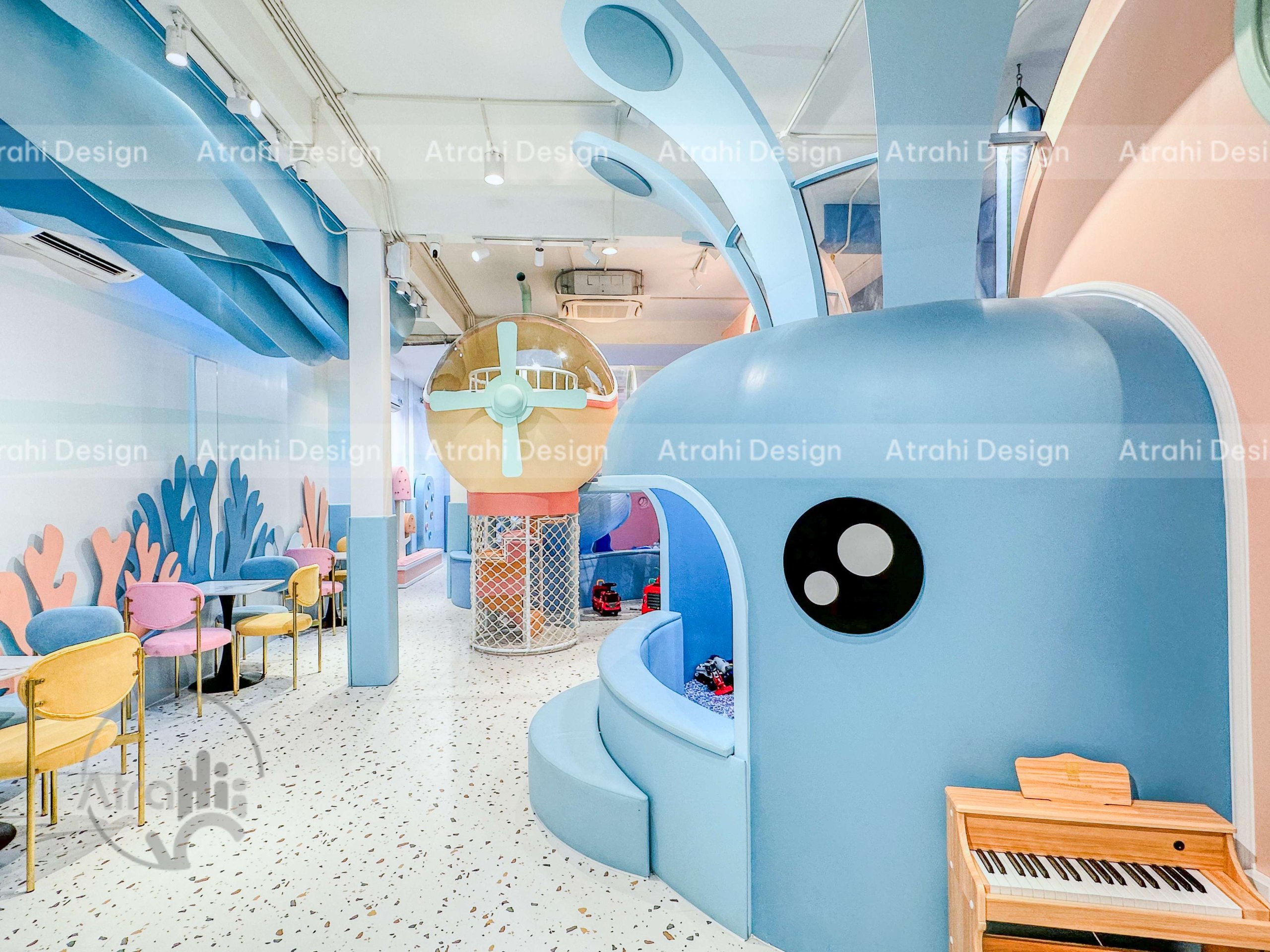 Thiết kế kids cafe trọn gói TiGold Kids Cafe – Không gian đại dương sáng tạo tại Gò Vấp