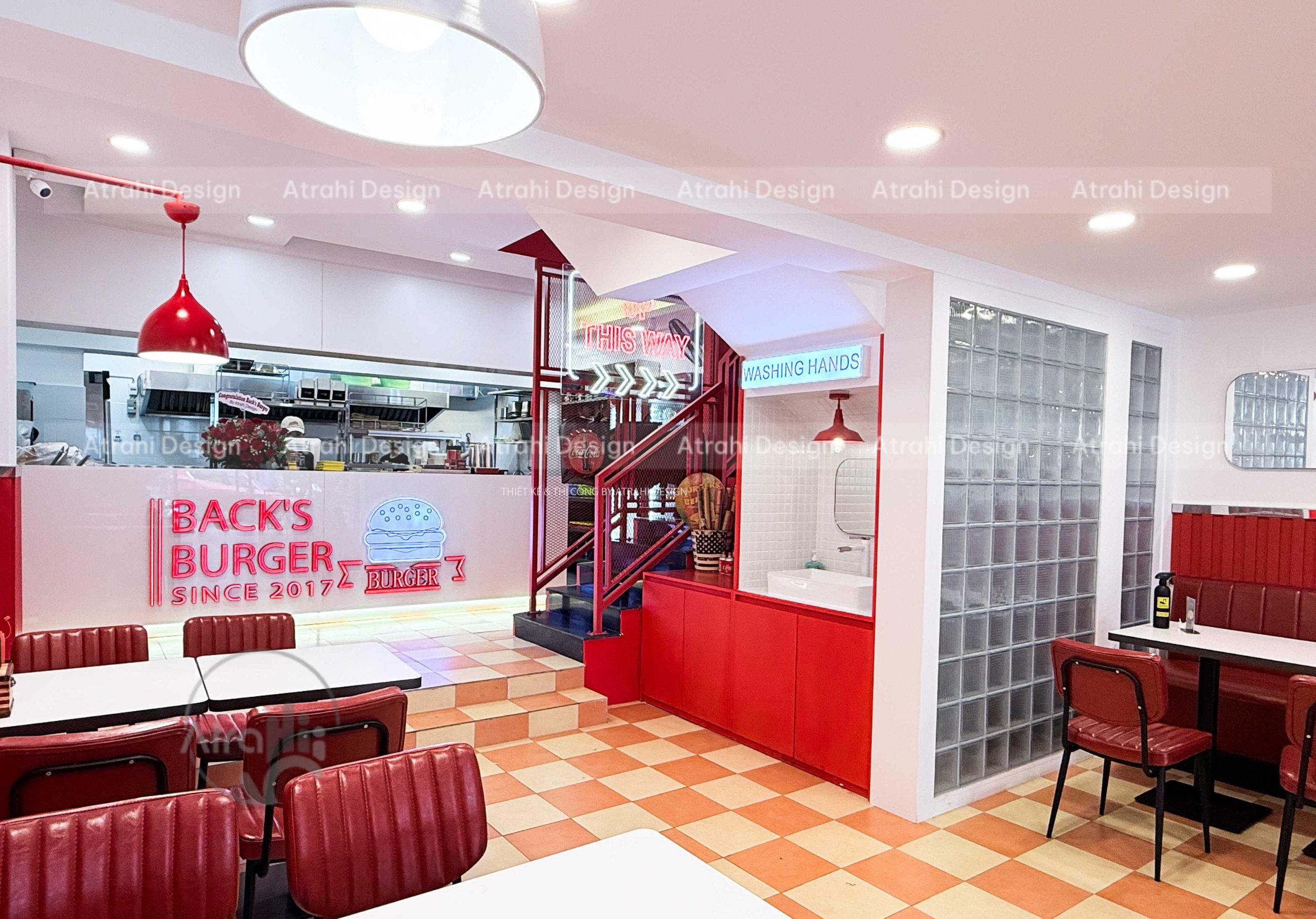 Thiết kế nhà hàng burger Back’s Burger – Không gian Âu Mỹ hiện đại giữa lòng Quận 7